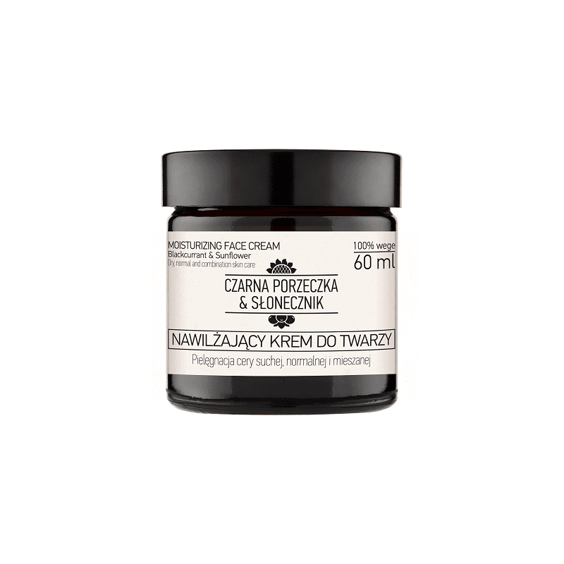 Nawilżający krem do twarzy czarna porzeczka & słonecznik 60 ml - naturalne pochodzenie składników